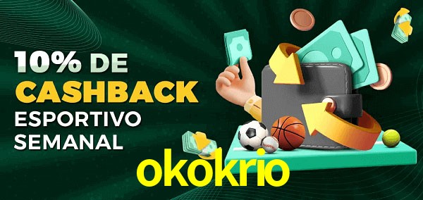 10% de bônus de cashback na okokrio